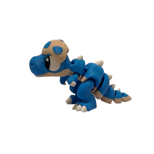 Flexi Baby Trex Blue 3D printed articulated dinosaur figurine by 3DGOB