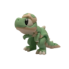 Green articulated baby trex figurine by 3DGOB shown as a 3D printed flexible dinosaur desk decor collectible