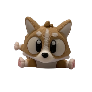3D printed corgi figurine with articulated flexi body by 3DGOB