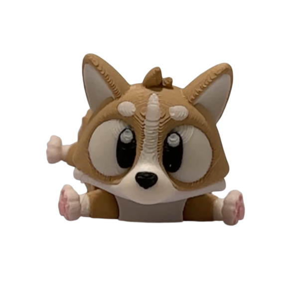 3D Printed Corgi Figurine Desk Buddy 3D printed corgi figurine with articulated flexi body by 3DGOB