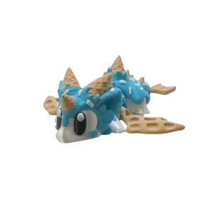 Blue mini dragon figurine by 3DGOB in a glossy candy-inspired finish