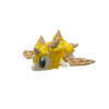 Yellow mini dragon figurine by 3DGOB, a palm-sized 3D printed dragon collectible for desk or shelf decor