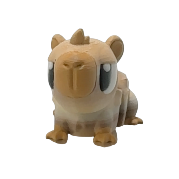 3D printed baby capybara figurine by 3DGOB in articulated PLA design