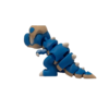 3D Printed Dinosaur Figurine – Flexi Baby Trex Blue view 3