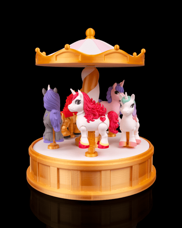 3D Printed Unicorn Figurine - Magic Carousel view 3