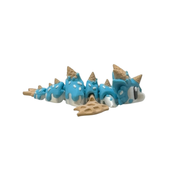 Blue Mini Dragon Figurine by 3DGOB view 4