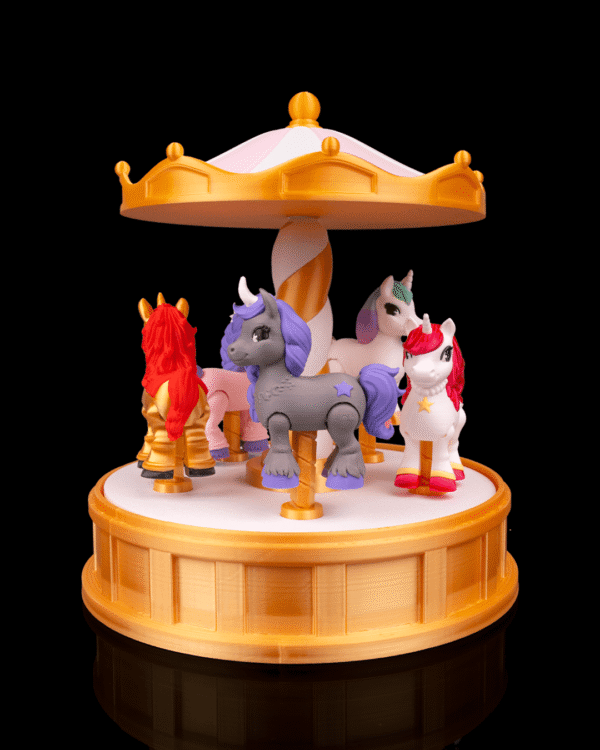 3D Printed Unicorn Figurine - Magic Carousel view 4