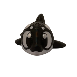 Articulated 3D printed orca figurine in black and white flexi killer whale design
