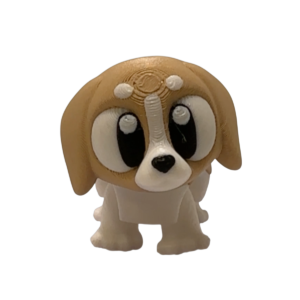 Articulated 3D printed beagle figurine by 3DGOB in a poseable flexi design