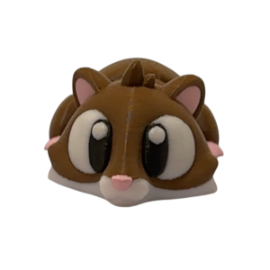 Articulated 3D printed hamster Flexi Hamster by 3DGOB on a clean background