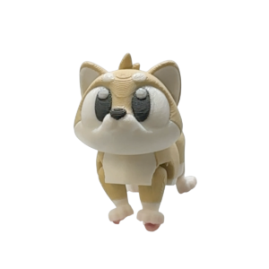 3D printed Shiba Inu articulated dog figurine by 3DGOB on a light background