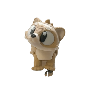 Articulated 3D printed ferret posed as flexible desk companion decor