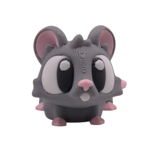 Camo-style articulated rat figurine 3D printed in PLA by 3DGOB