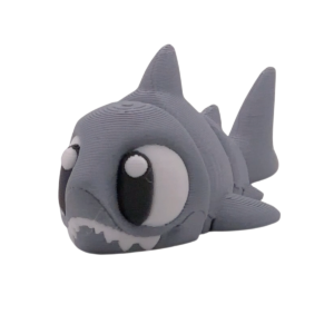 Camo Flexi Shark articulated 3D printed shark figurine shown on a clean background