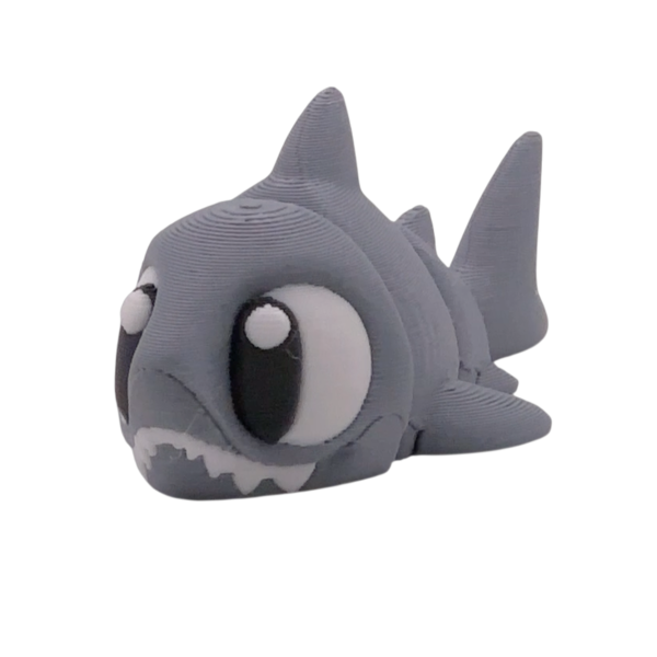 Articulated 3D Printed Shark | Flexi Shark Camo Flexi Shark articulated 3D printed shark figurine shown on a clean background