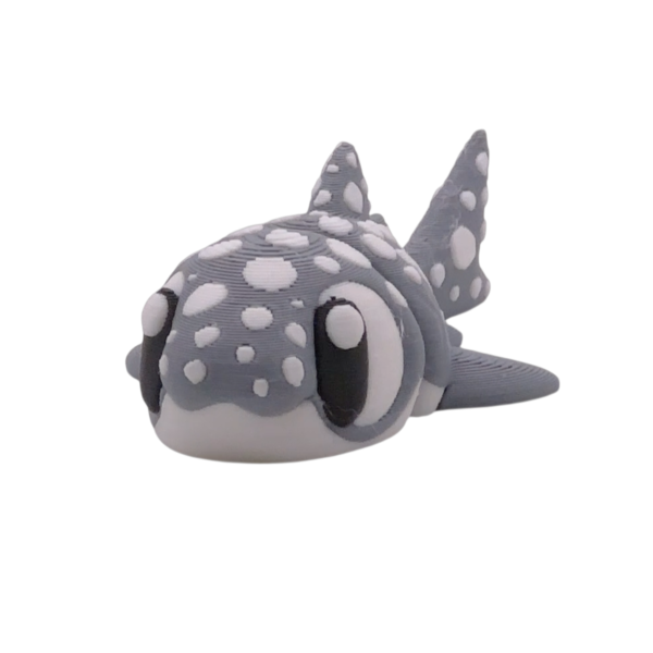 Articulated Shark Figurine | Flexi Shark Spotted Articulated shark figurine in a spotted camo finish, 3D printed flexi shark by Layer By Layer Prints