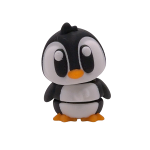 Flexi Penguin Black articulated 3D printed penguin figurine by 3DGOB