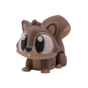 Flexi Squirrel 3D printed articulated squirrel figurine by 3DGOB on a clean background