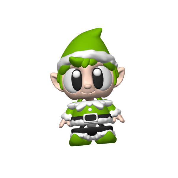 3D printed Flexi Elves by 3DGOB, articulated posable elf figurines for holiday shelf decor