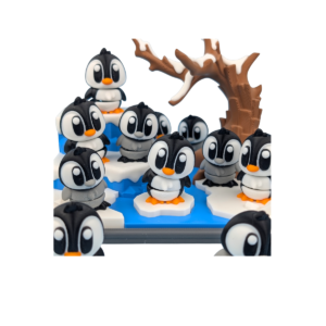 Articulated Flexi Penguin Playset by 3DGOB, a 3D printed penguin figurine set with poseable pieces