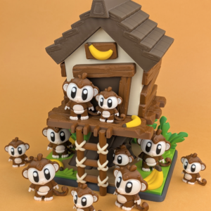 3D printed Monkey Treehouse figurine by 3DGOB for safari jungle decor