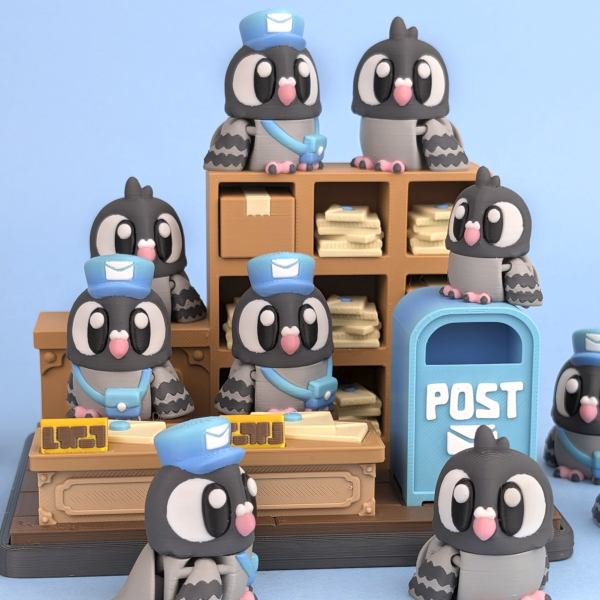 Pigeon Figurine – 3D Printed Decor by 3DGOB 3D printed pigeon figurine post office decor by 3DGOB displayed on a clean background