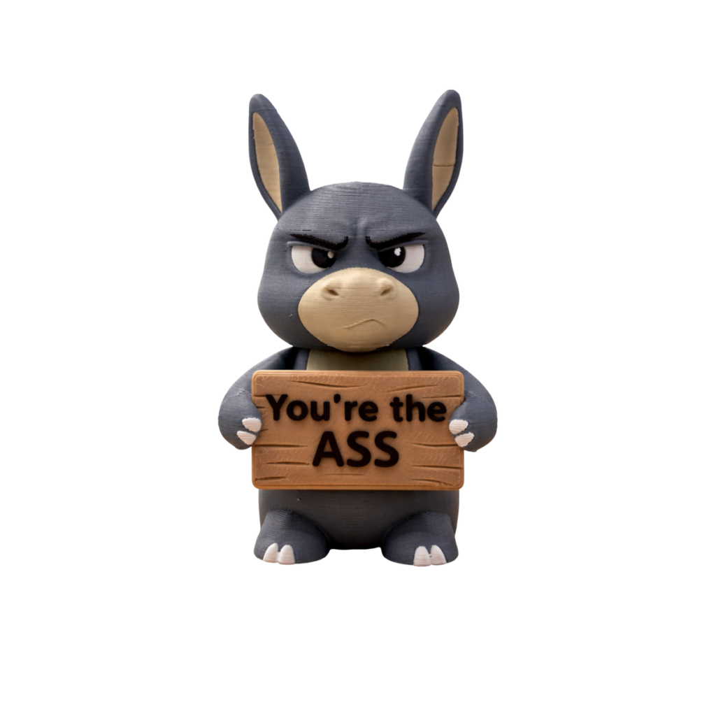 3D Printed Donkey Figurine for Desk or Shelf 01 screenshot 2026 04 13 at 7 29 17 pm no bg 1