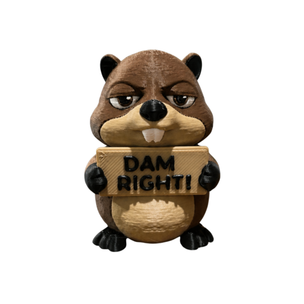 3D Printed Beaver Figurine – Dam Right Dam Right 3D printed beaver figurine by SpaceMonkey on a clean background