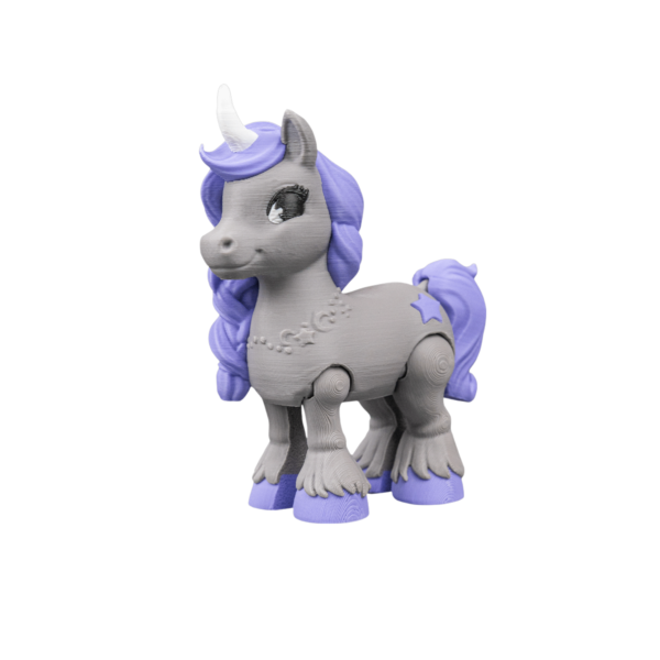 3D Printed Unicorn Figurine – Starlight Wish Starlight Wish physical 3D printed unicorn figurine by STLFlix for shelf and nursery decor