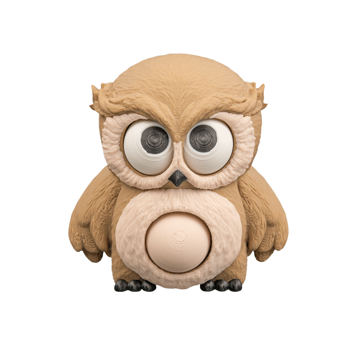 01-whoo-s-there1-e9f9a05aa3-no-bg Whoos There 3D printed owl figurine by STLFlix for woodland shelf decor