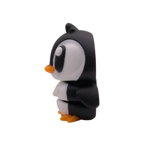 Flexi Penguin Black 3D Printed Figurine view 2