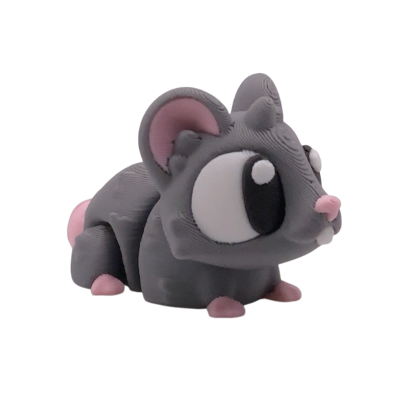 Articulated Rat Figurine | 3D Printed Flexi Rat view 3