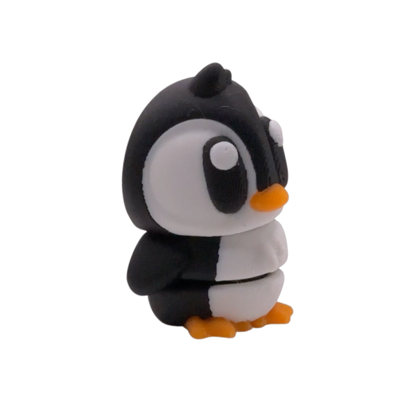 Flexi Penguin Black 3D Printed Figurine view 3