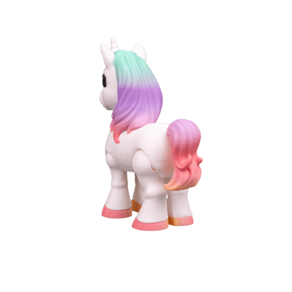 3D Printed Unicorn Figurine – Rainbow Glimmer view 3