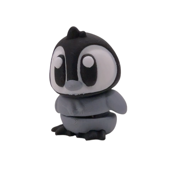 Articulated Penguin Figurine in Grey | 3DGOB view 4