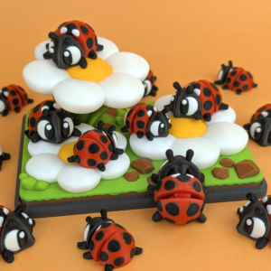 Flexi Ladybug articulated 3D printed ladybug figurine by 3DGOB