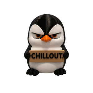 Wad Ever Penguin 3D printed penguin figurine by SpaceMonkey for shelf decor and desk decor