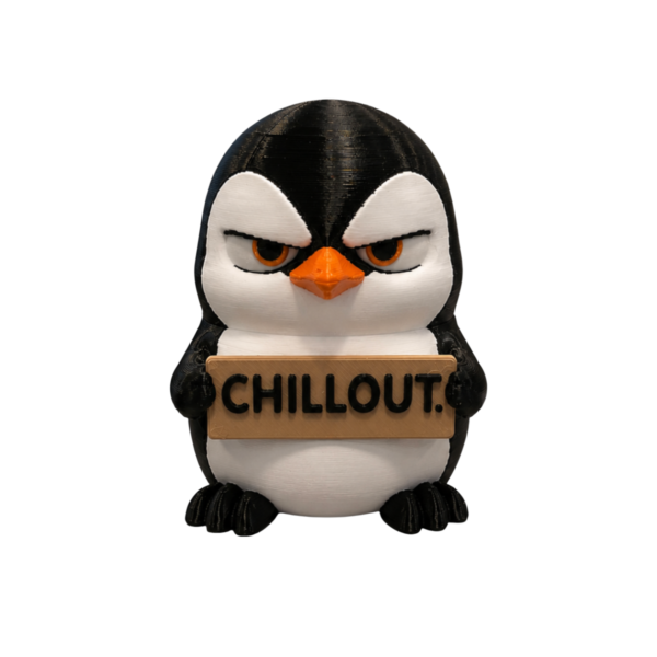 Wad Ever Penguin 3D printed penguin figurine by SpaceMonkey for shelf decor and desk decor