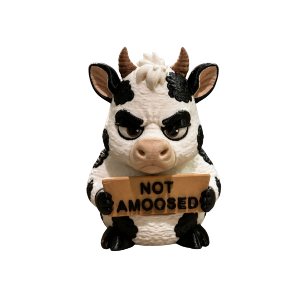 3D printed cow figurine by SpaceMonkey for farmhouse shelf decor