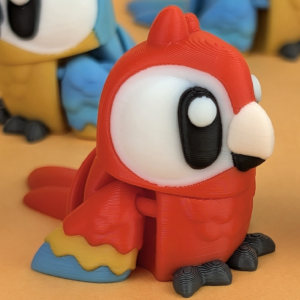 Articulated macaw figurine 3D printed flexi bird decor by 3DGOB