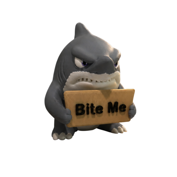 3D printed shark figurine by SpaceMonkey for coastal decor and nautical shelf styling