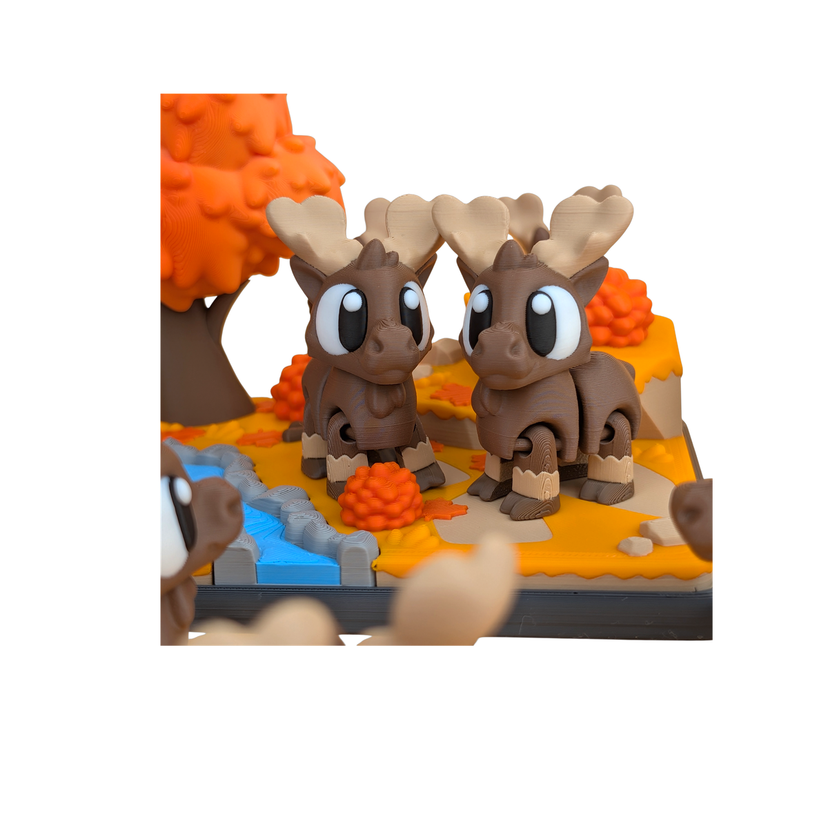 02-moose-autumnwoodlands-01-no-bg Articulated Moose Figurine | 3D Printed Decor view 2