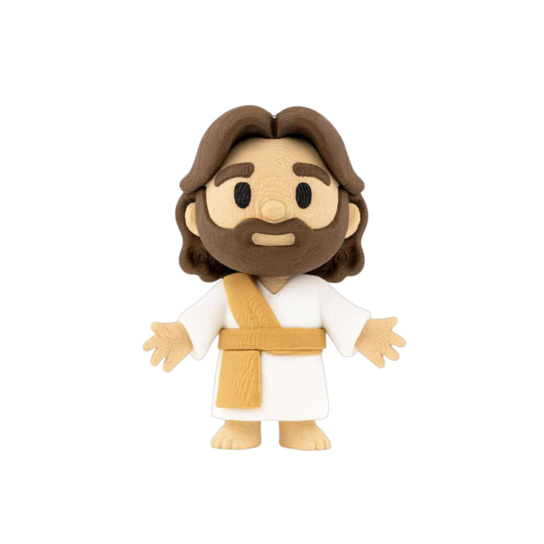 Minimalist 3D printed Jesus figurine for Christian home decor and prayer corner display