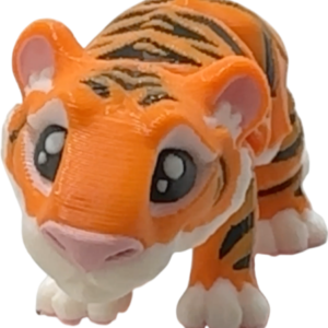 3D printed articulated tiger figurine Mini Tiger by MatMireMakes
