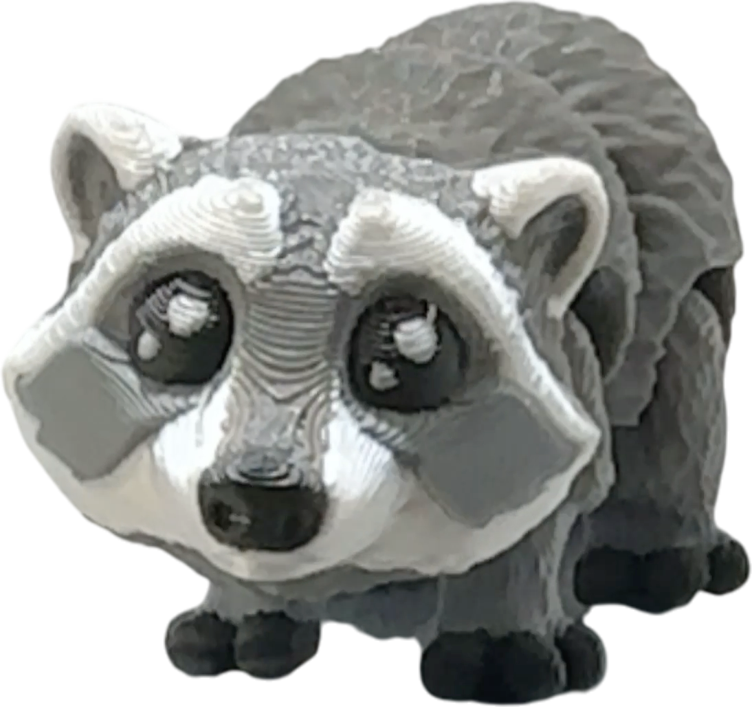 01-camo-screenshot-2025-10-26-14-51-59-no-bg Mini articulated raccoon figurine by MatMireMakes in 3D printed flexi design