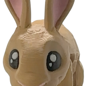 Camo mini bunny figurine by MatMireMakes, a 3D printed articulated flexi bunny