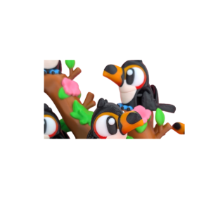 Flexi Toucan figurine, a 3D printed articulated tropical bird decor piece by 3DGOB