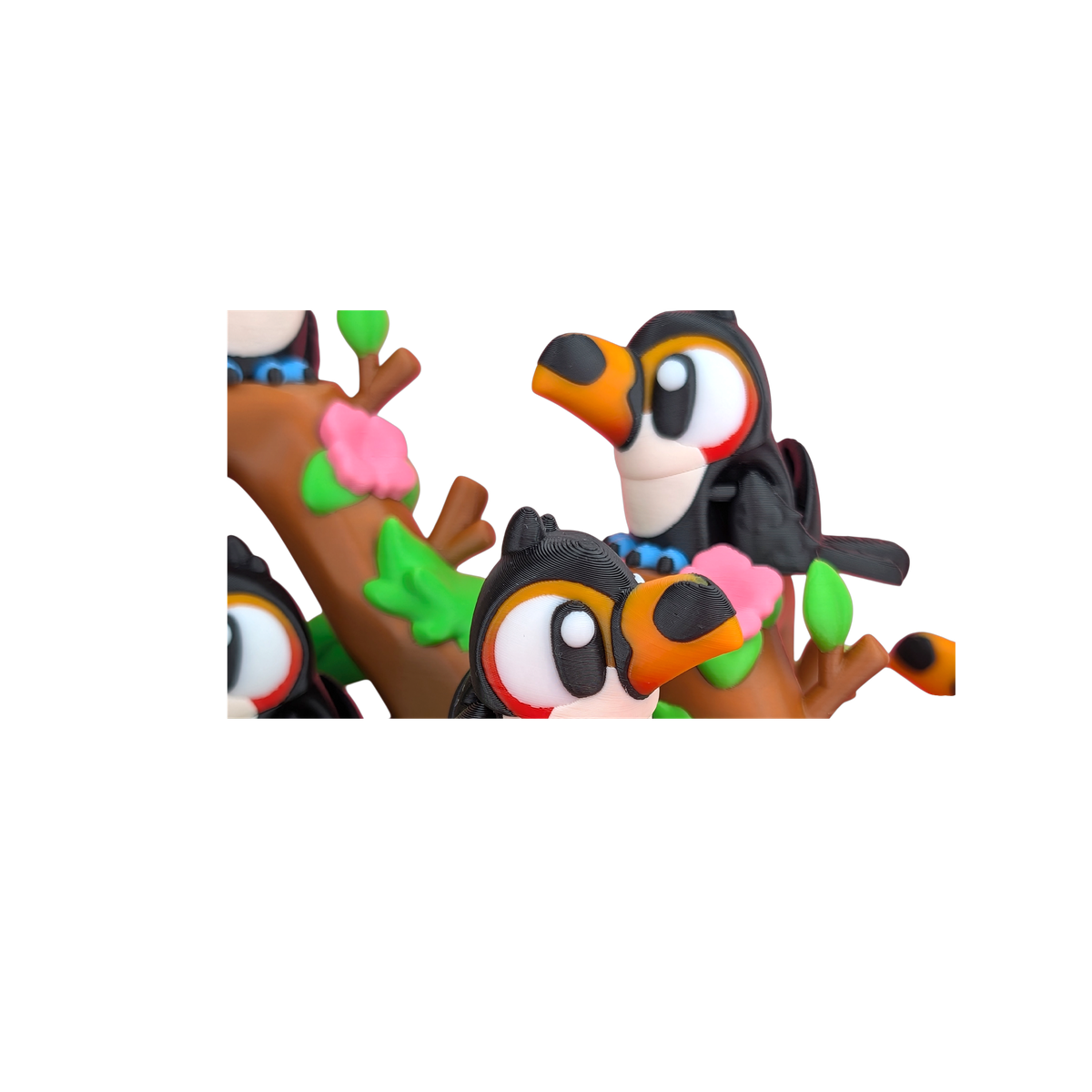 01-flexi-toucan-01-no-bg Flexi Toucan figurine, a 3D printed articulated tropical bird decor piece by 3DGOB