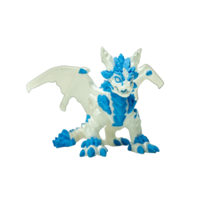 Frosty Dragon 3D printed dragon figurine by STLFlix in icy frosted finish