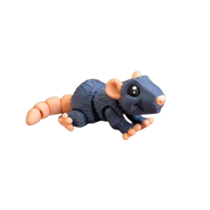Mini articulated rat figurine by MatMireMakes in 3D printed flexi design